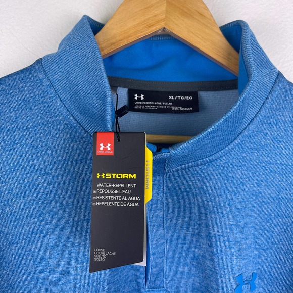 NEW Under Armour UA Storm SweaterFleece ¼ Zip Capri Blue Pullover Men’s Size XL - Picture 4 of 9